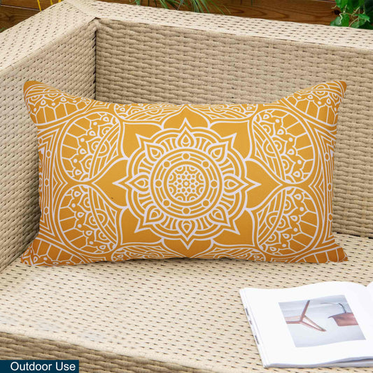 Decorative Indoor Outdoor Weatherproof Throw Pillows with Inserts - Stylish Comfort for Your Patio Furniture, Garden Chairs, or Indoor Décor 12x20 Inches
