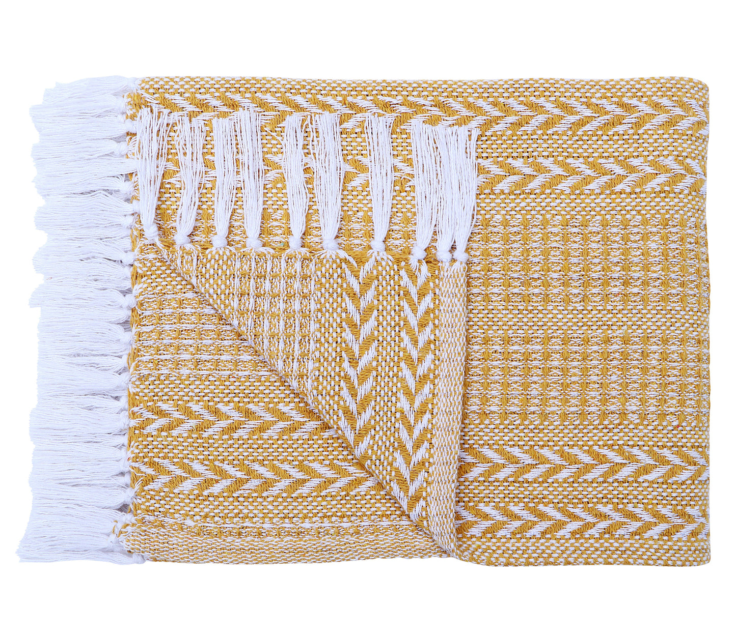 Cotton Hand Woven Soft Cozy Warm Lightweight Batik Throw Blanket for Couch | Sofa | Bed | 50’’x60’’ Inches (Set of 2)