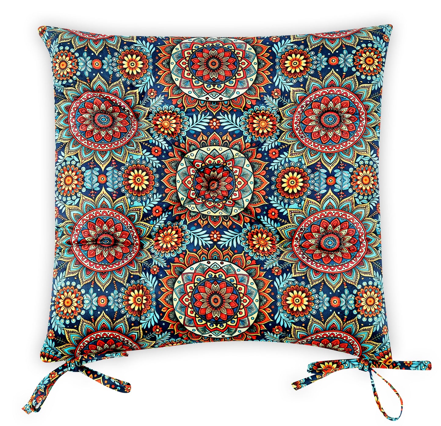 Cotton - Comfortable Chair Pads Cushions with Ties ,Thick Cotton Filling, for Dining | Office | Kitchen | Home | Living Room 16”x16'' | 3'' Thick