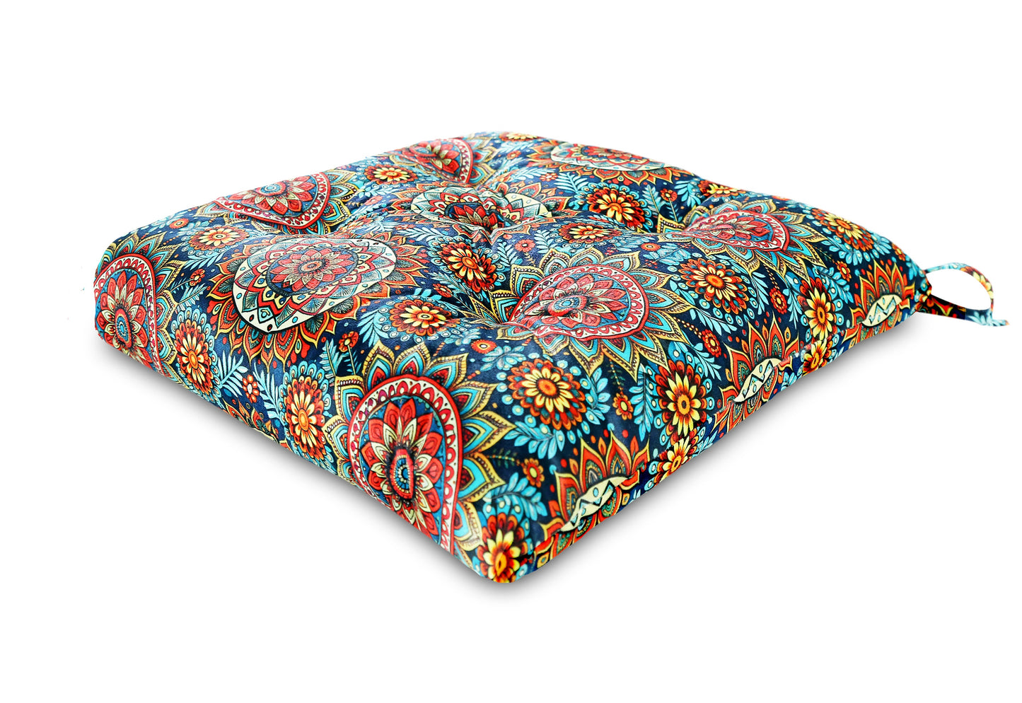 Cotton - Comfortable Chair Pads Cushions with Ties ,Thick Cotton Filling, for Dining | Office | Kitchen | Home | Living Room 16”x16'' | 3'' Thick