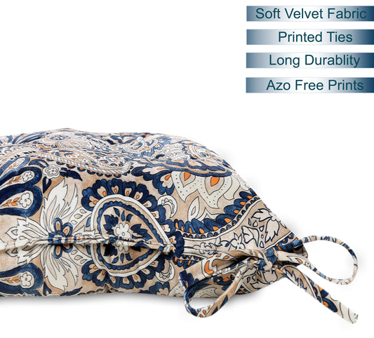 Cotton - Comfortable Chair Pads Cushions with Ties ,Thick Cotton Filling, for Dining | Office | Kitchen | Home | Living Room 16”x16'' | 3'' Thick