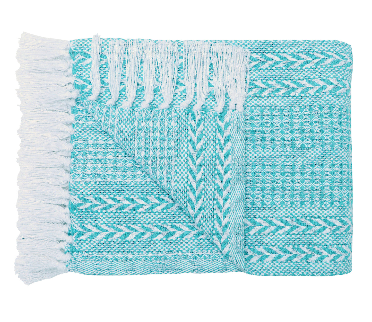 Cotton Hand Woven Soft Cozy Warm Lightweight Batik Throw Blanket for Couch | Sofa | Bed | 50’’x60’’ Inches (Set of 2)
