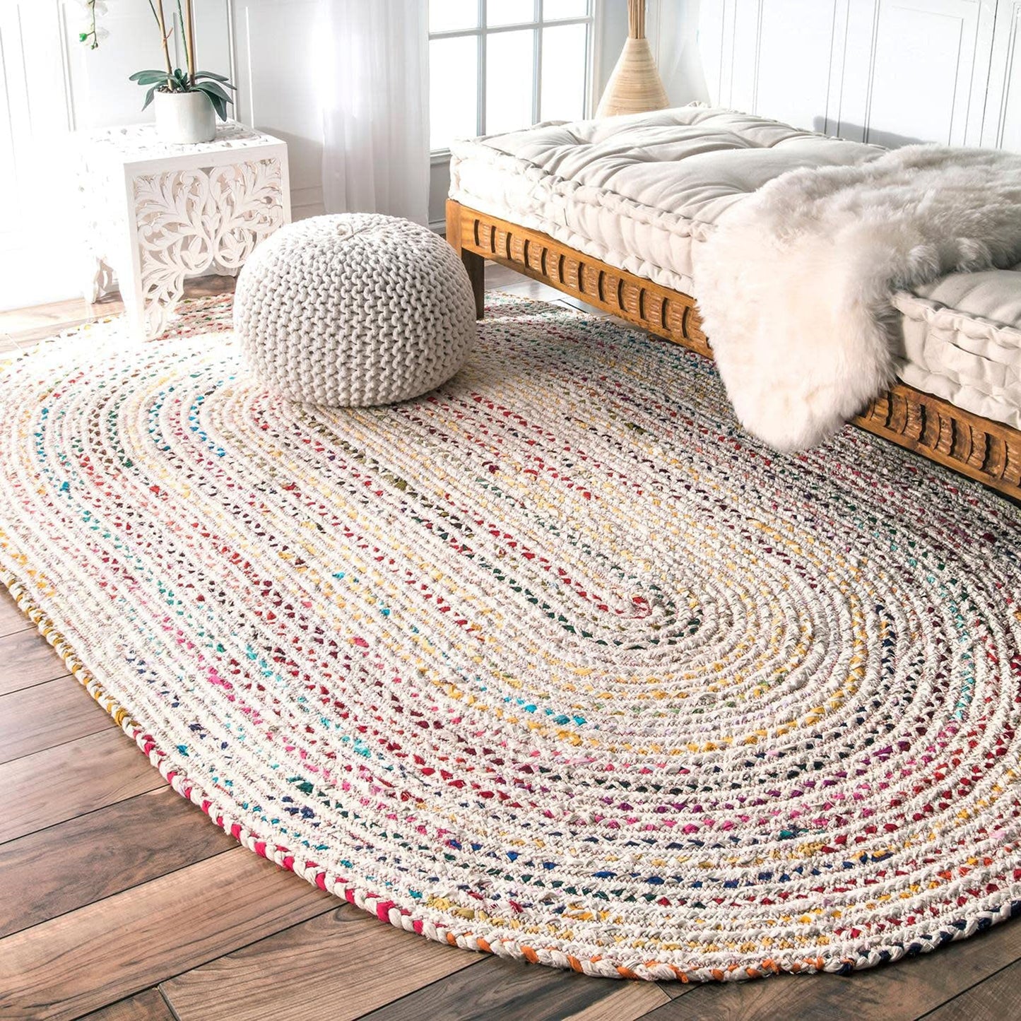 Chindi Rug Area Rag Home Decor Bohemian Indian Carpet Floor Decor Cotton Rug Living Room Rug Bathroom Rug