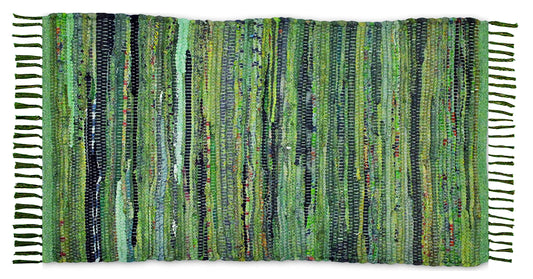 100% Cotton Rag Rug 24x36 - Multicolor Chindi Rug - Hand Woven & Reversible for Living Room Kitchen Entryway Rug