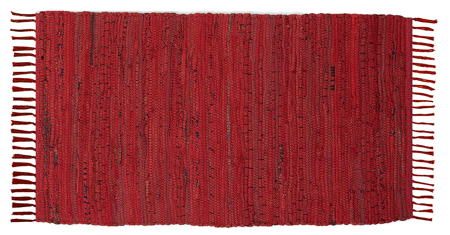 100% Cotton Rag Rug 24x36 - Multicolor Chindi Rug - Hand Woven & Reversible for Living Room Kitchen Entryway Rug