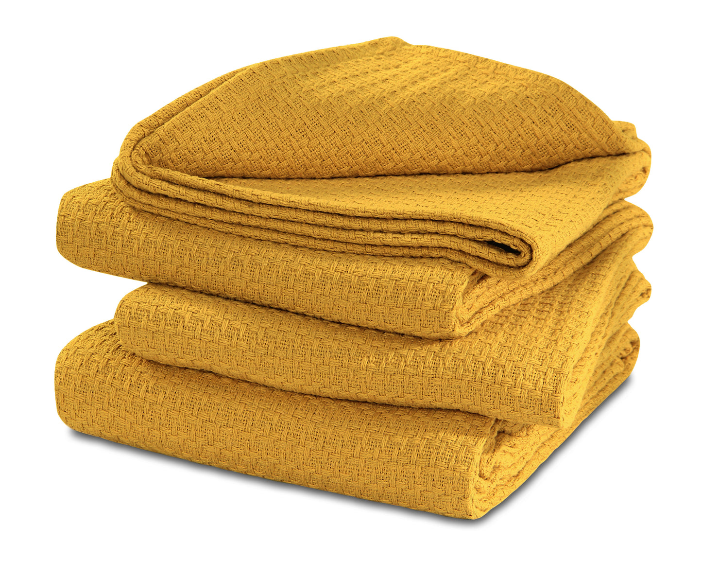 100% Fine Cotton Blanket Luxurious Basket Weave Stylish Design Soft Cozy and Comfortable All Season Light Weight Spread Quilt Bed & Couch/Sofa