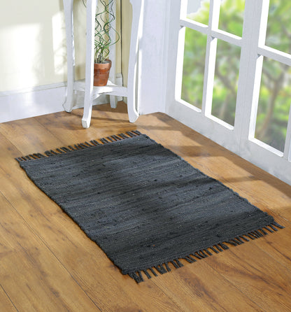 Cotton Rag Rug 24x36'' | 2x3' Multicolor Area Rugs- Hand Woven Washable & Reversible for Living Room Kitchen Entryway Throw Rug with Tassel