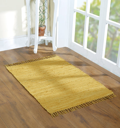 Cotton Rag Rug 24x36'' | 2x3' Multicolor Area Rugs- Hand Woven Washable & Reversible for Living Room Kitchen Entryway Throw Rug with Tassel