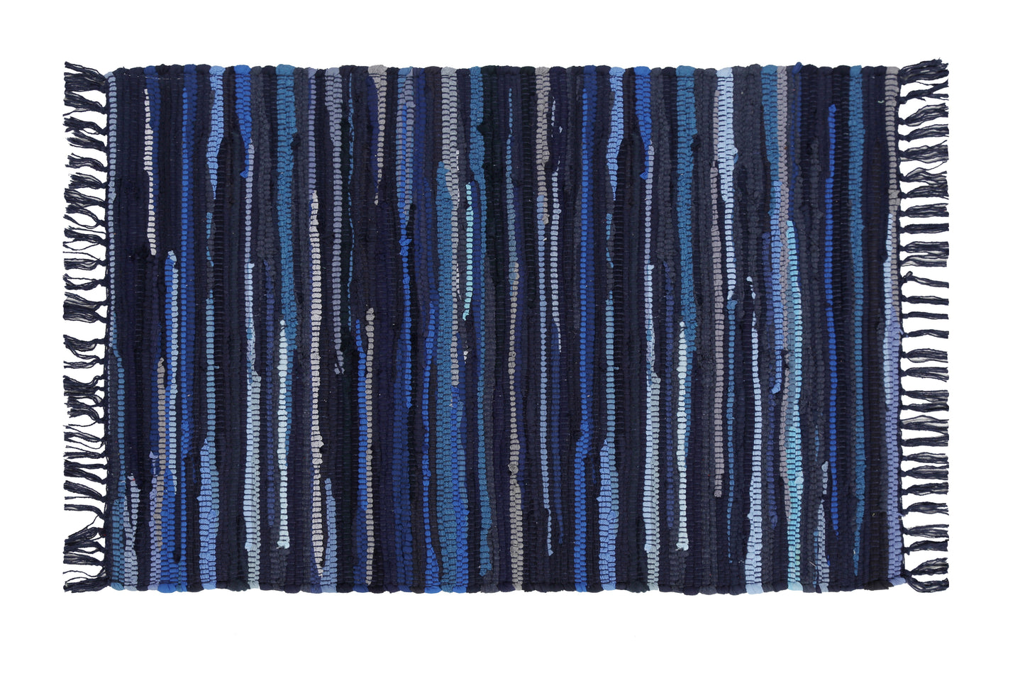 Handcrafted Vibrant Cotton Rug 24x36" – Washable, Reversible, with Tassels for Any Room - 24''x36''