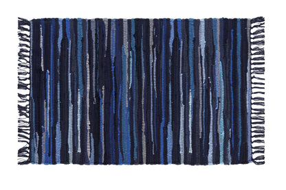 Handcrafted Vibrant Cotton Rug 24x36" – Washable, Reversible, with Tassels for Any Room - 24''x36''