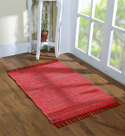 Handcrafted Vibrant Cotton Rug 24x36" – Washable, Reversible, with Tassels for Any Room - 24''x36''