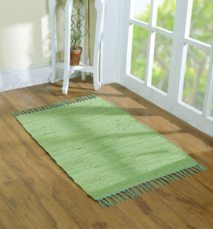 Cotton Rag Rug 24x36'' | 2x3' Multicolor Area Rugs- Hand Woven Washable & Reversible for Living Room Kitchen Entryway Throw Rug with Tassel