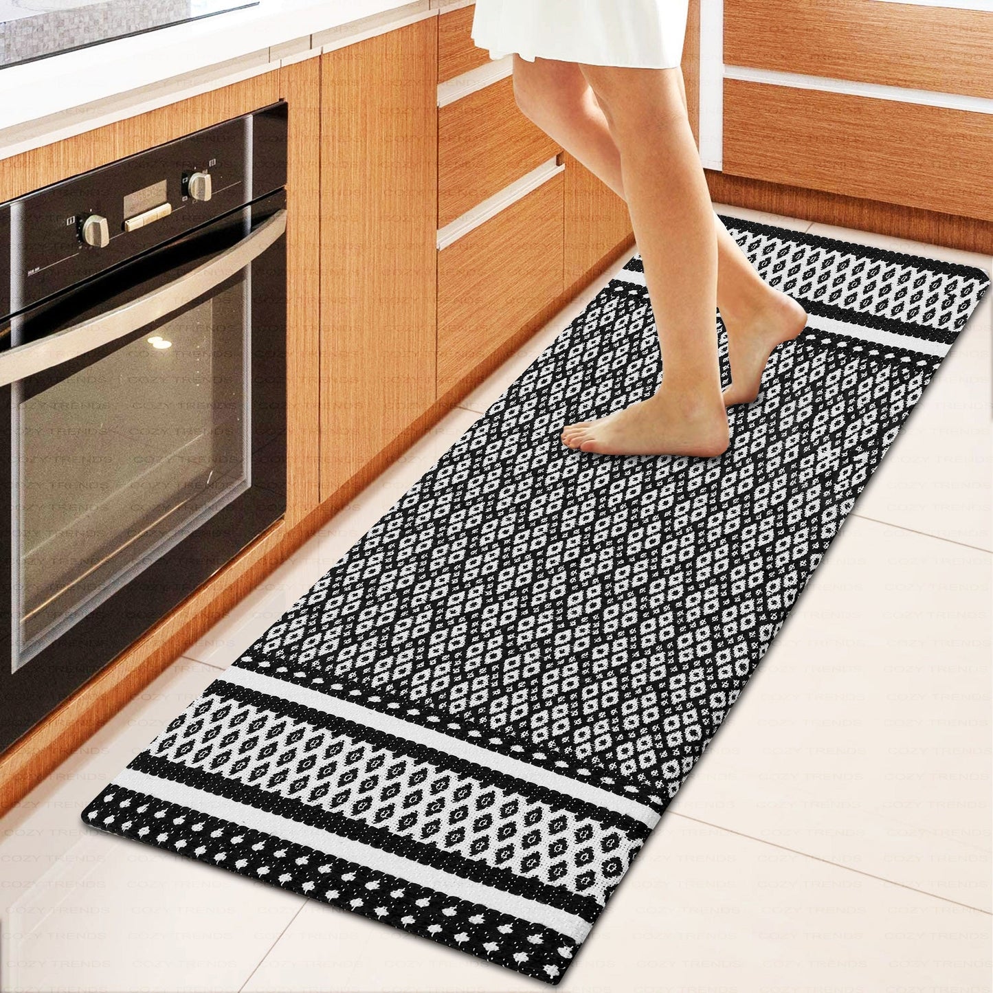 Anti-Fatigue Kitchen Mat Runner Cushioned Kitchen Rug, Waterproof Non-Slip Standing Kitchen Mats and Rugs Comfort Foam Rug Runner for Kitchen, Floor Home, Office, Sink, Laundry - 18x48''