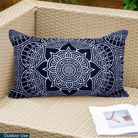 Decorative Indoor Outdoor Weatherproof Throw Pillows with Inserts - Stylish Comfort for Your Patio Furniture, Garden Chairs, or Indoor Décor 12x20 Inches
