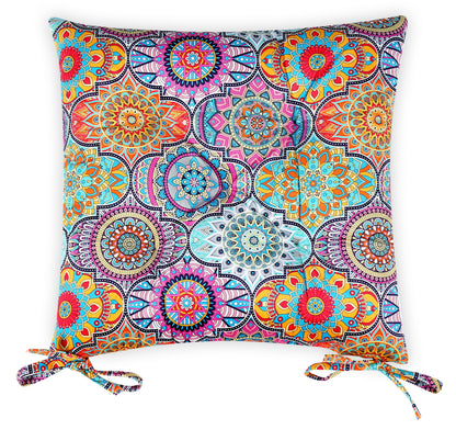 Cotton - Comfortable Chair Pads Cushions with Ties ,Thick Cotton Filling, for Dining | Office | Kitchen | Home | Living Room 16”x16'' | 3'' Thick