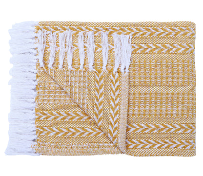 Cotton Hand Woven Soft Cozy Warm Lightweight Batik Throw Blanket for Couch | Sofa | Bed | 50’’x60’’ Inches (Set of 2)