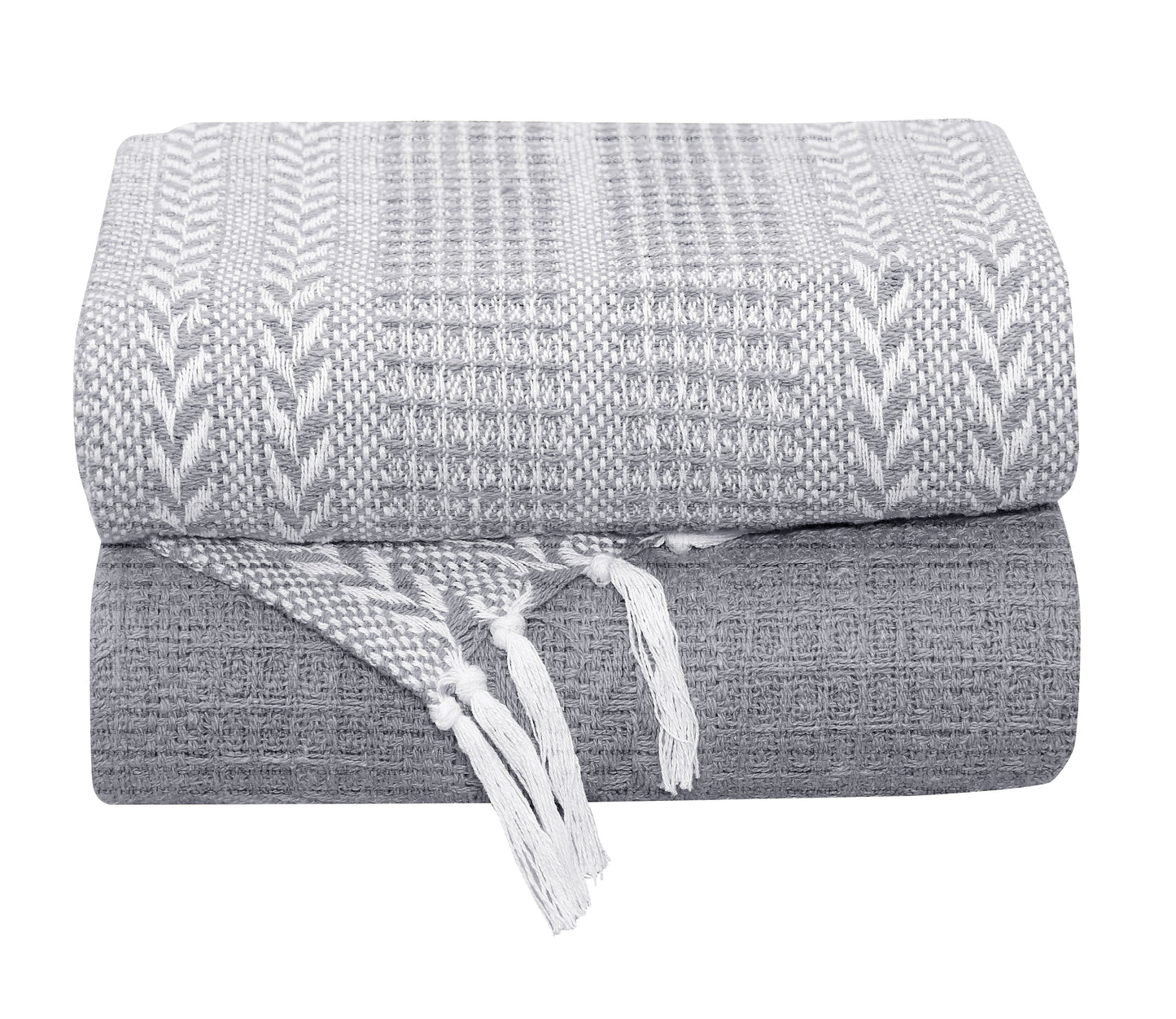 Cotton Hand Woven Soft Cozy Warm Lightweight Batik Throw Blanket for Couch | Sofa | Bed | 50’’x60’’ Inches (Set of 2)