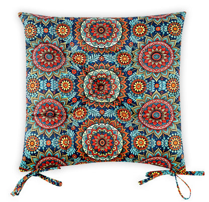 Cotton - Comfortable Chair Pads Cushions with Ties ,Thick Cotton Filling, for Dining | Office | Kitchen | Home | Living Room 16”x16'' | 3'' Thick