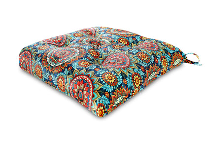 Cotton - Comfortable Chair Pads Cushions with Ties ,Thick Cotton Filling, for Dining | Office | Kitchen | Home | Living Room 16”x16'' | 3'' Thick