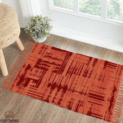 Cotton Printed Hand Woven Area Rug Rag for Hallway | Kitchen | Living Room - 24''x36'' | 2'x3'