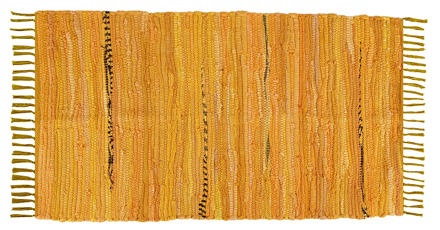 100% Cotton Rag Rug 24x36 - Multicolor Chindi Rug - Hand Woven & Reversible for Living Room Kitchen Entryway Rug