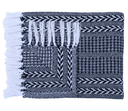 Cotton Hand Woven Soft Cozy Warm Lightweight Batik Throw Blanket for Couch | Sofa | Bed | 50’’x60’’ Inches (Set of 2)