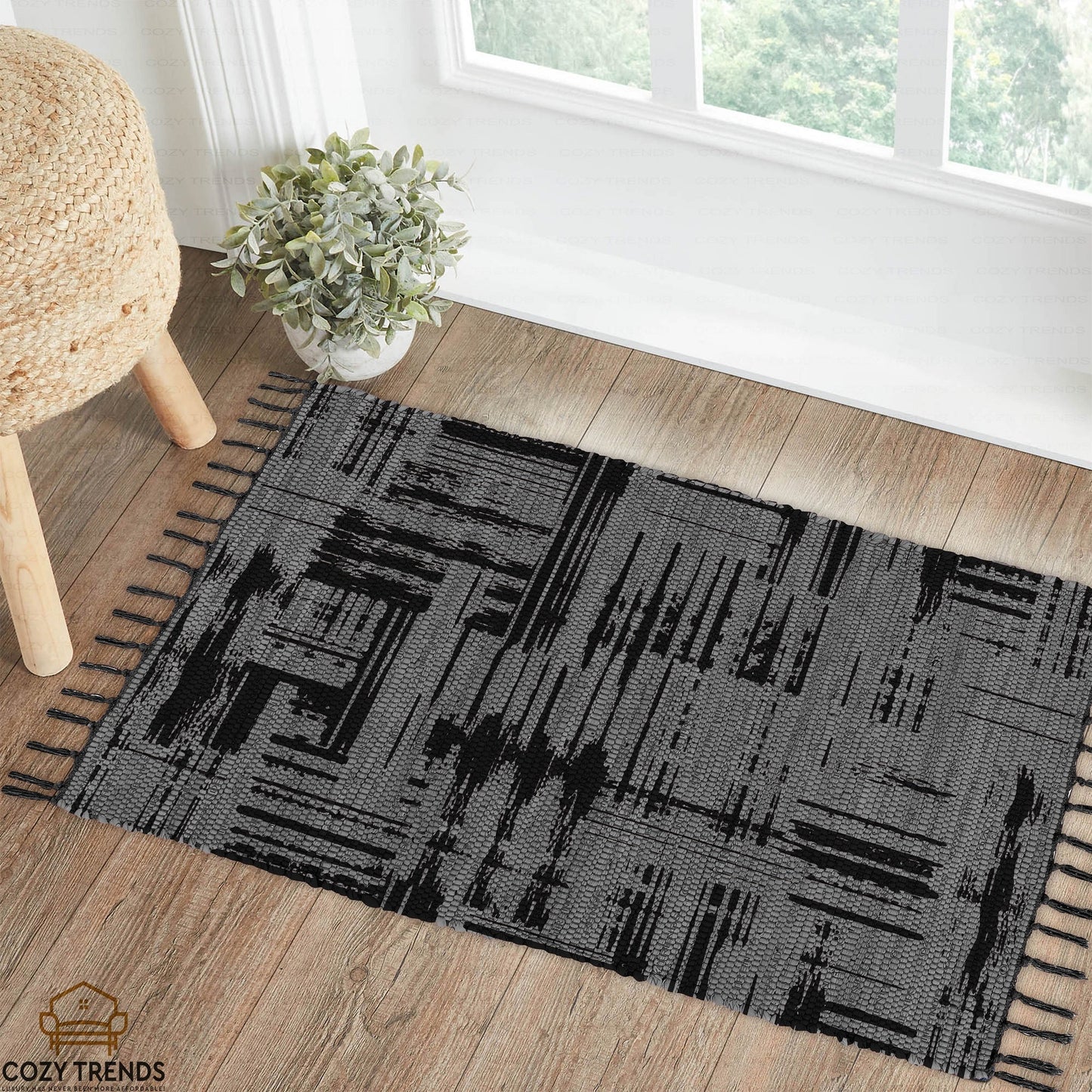 Cotton Printed Hand Woven Area Rug Rag for Hallway | Kitchen | Living Room - 24''x36'' | 2'x3'