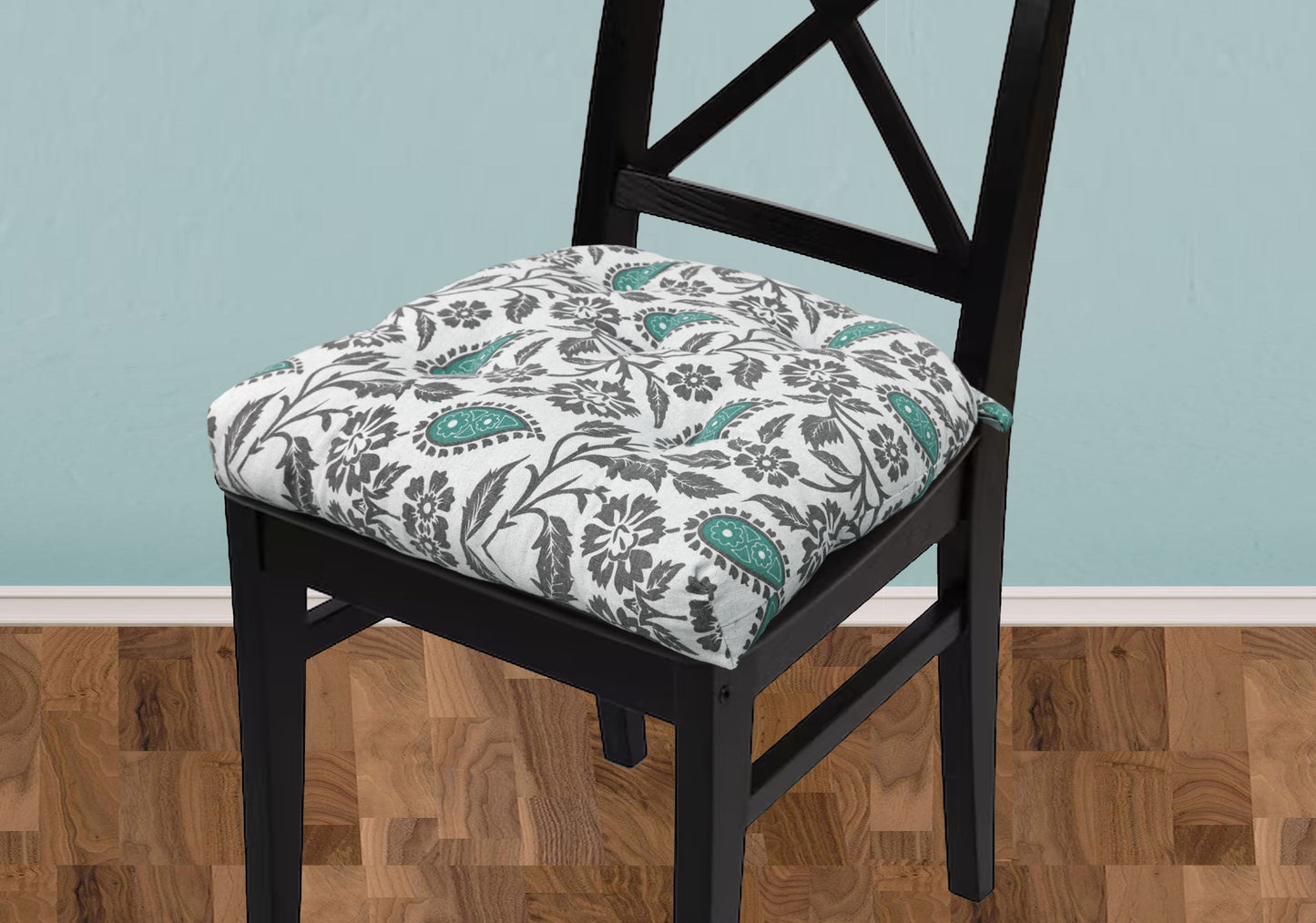 Handmade Cotton Chair Seat Pad Cushions with Ties - 16''x16'' - 3'' Thick - Comfort and Style for Your Chairs