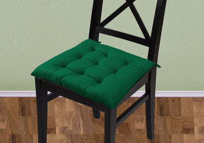 Handmade Velvet Chair Seat Pads Cushions Tufted with Ties - 16''x16'' | 3'' Thick (