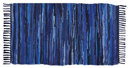 100% Cotton Rag Rug 24x36 - Multicolor Chindi Rug - Hand Woven & Reversible for Living Room Kitchen Entryway Rug