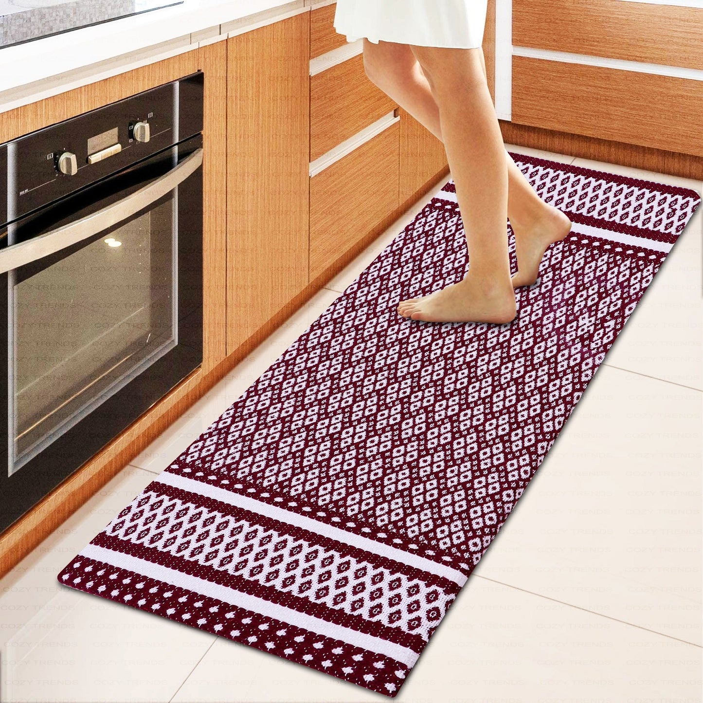 Anti-Fatigue Kitchen Mat Runner Cushioned Kitchen Rug, Waterproof Non-Slip Standing Kitchen Mats and Rugs Comfort Foam Rug Runner for Kitchen, Floor Home, Office, Sink, Laundry - 18x48''