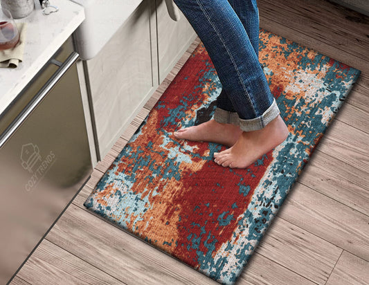 Kitchen Mat Rug Anti Fatigue Cushioned Standing Cotton Handwoven Doormat/Bathroom 18"x30"