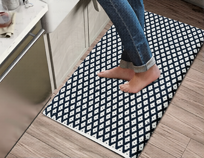 Luxurious Woven Cotton Cushioned Thiclk Kitchen Mat Rug - Anti-Fatigue, Anti-Skid - 18''x30''