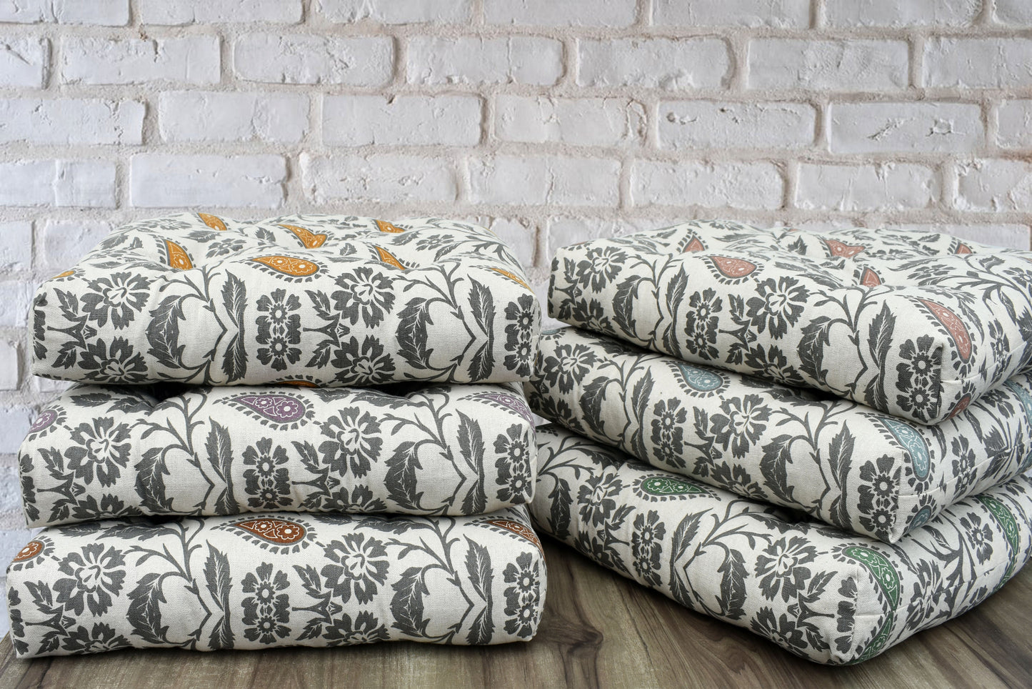 Handmade Cotton Chair Seat Pad Cushions with Ties - 16''x16'' - 3'' Thick - Comfort and Style for Your Chairs