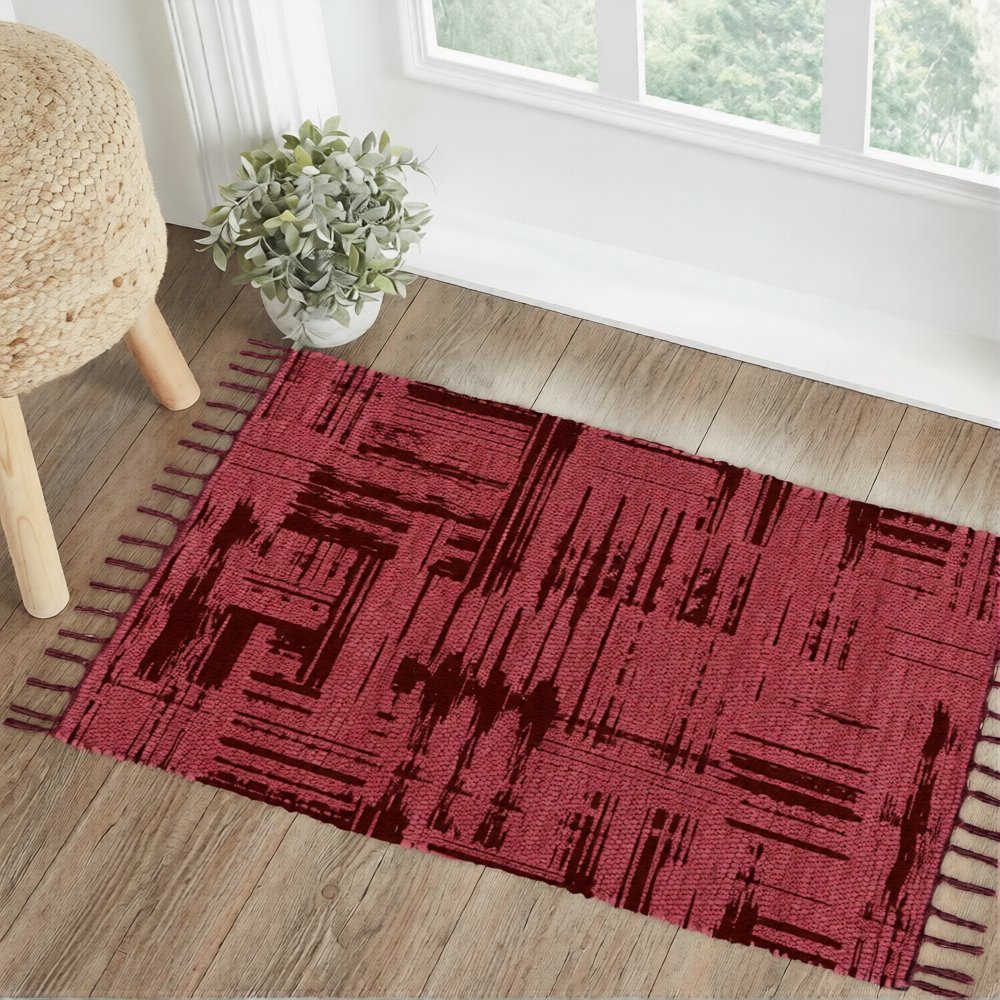 Cotton Printed Hand Woven Area Rug Rag for Hallway | Kitchen | Living Room - 24''x36'' | 2'x3'