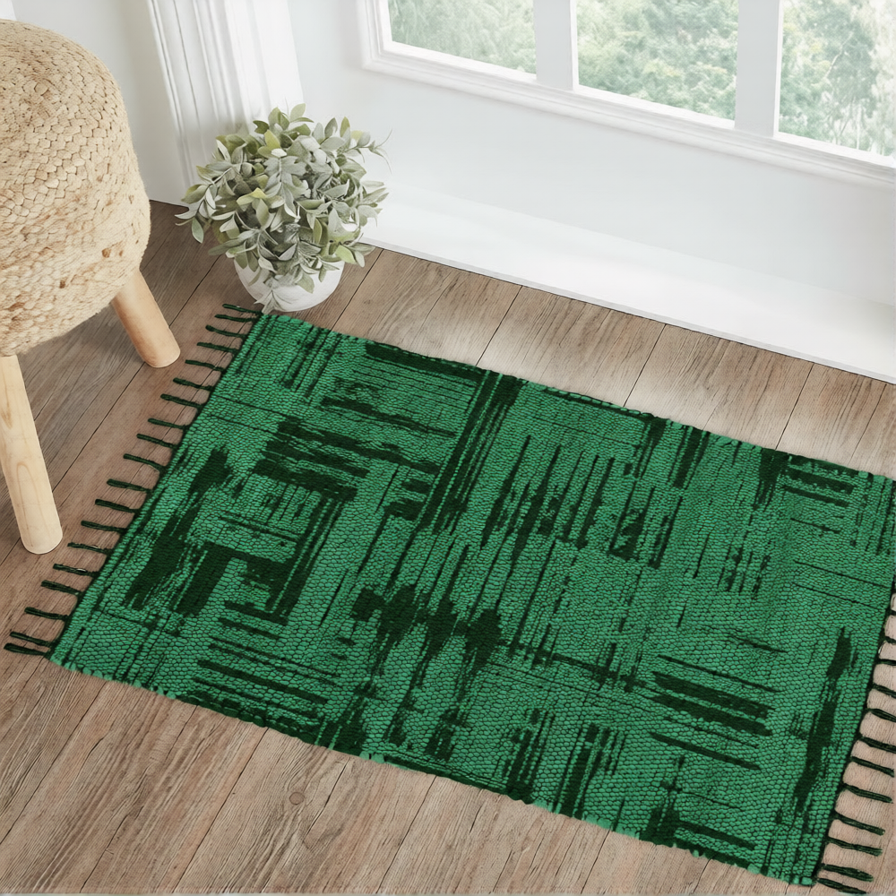 Cotton Printed Hand Woven Area Rug Rag for Hallway | Kitchen | Living Room - 24''x36'' | 2'x3'