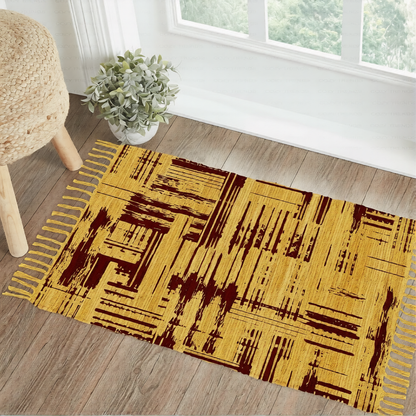 Cotton Printed Hand Woven Area Rug Rag for Hallway | Kitchen | Living Room - 24''x36'' | 2'x3'