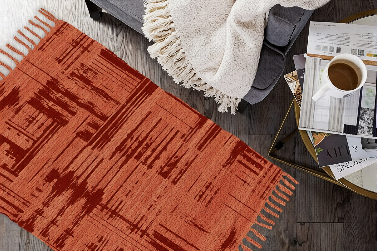 Cotton Printed Hand Woven Area Rug Rag for Hallway | Kitchen | Living Room - 24''x36'' | 2'x3'