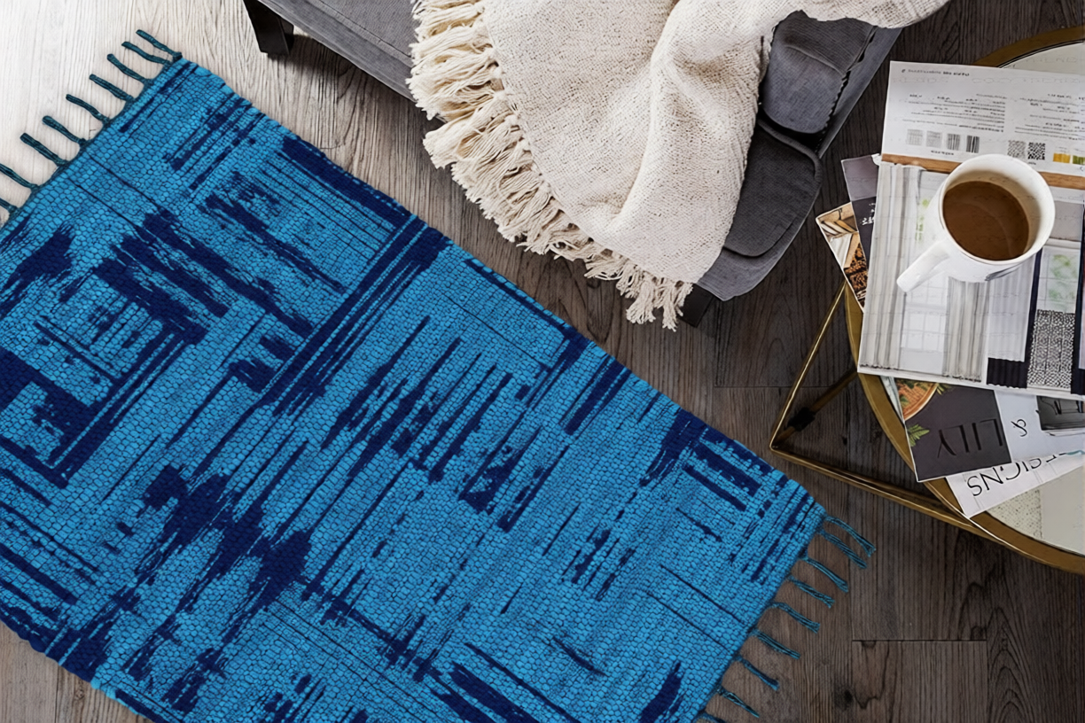 Cotton Printed Hand Woven Area Rug Rag for Hallway | Kitchen | Living Room - 24''x36'' | 2'x3'