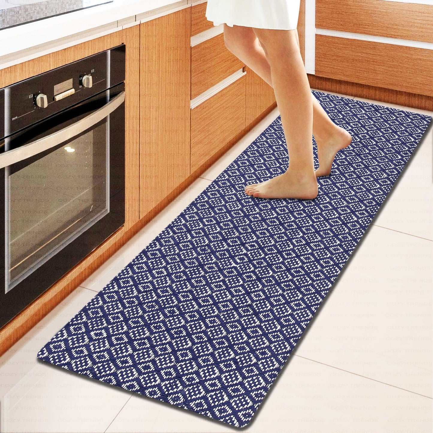 Anti-Fatigue Kitchen Mat Runner Cushioned Kitchen Rug, Waterproof Non-Slip Standing Kitchen Mats and Rugs Comfort Foam Rug Runner for Kitchen, Floor Home, Office, Sink, Laundry - 18x48''