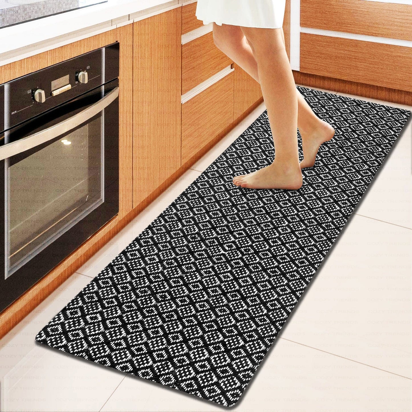 Anti-Fatigue Kitchen Mat Runner Cushioned Kitchen Rug, Waterproof Non-Slip Standing Kitchen Mats and Rugs Comfort Foam Rug Runner for Kitchen, Floor Home, Office, Sink, Laundry - 18x48''
