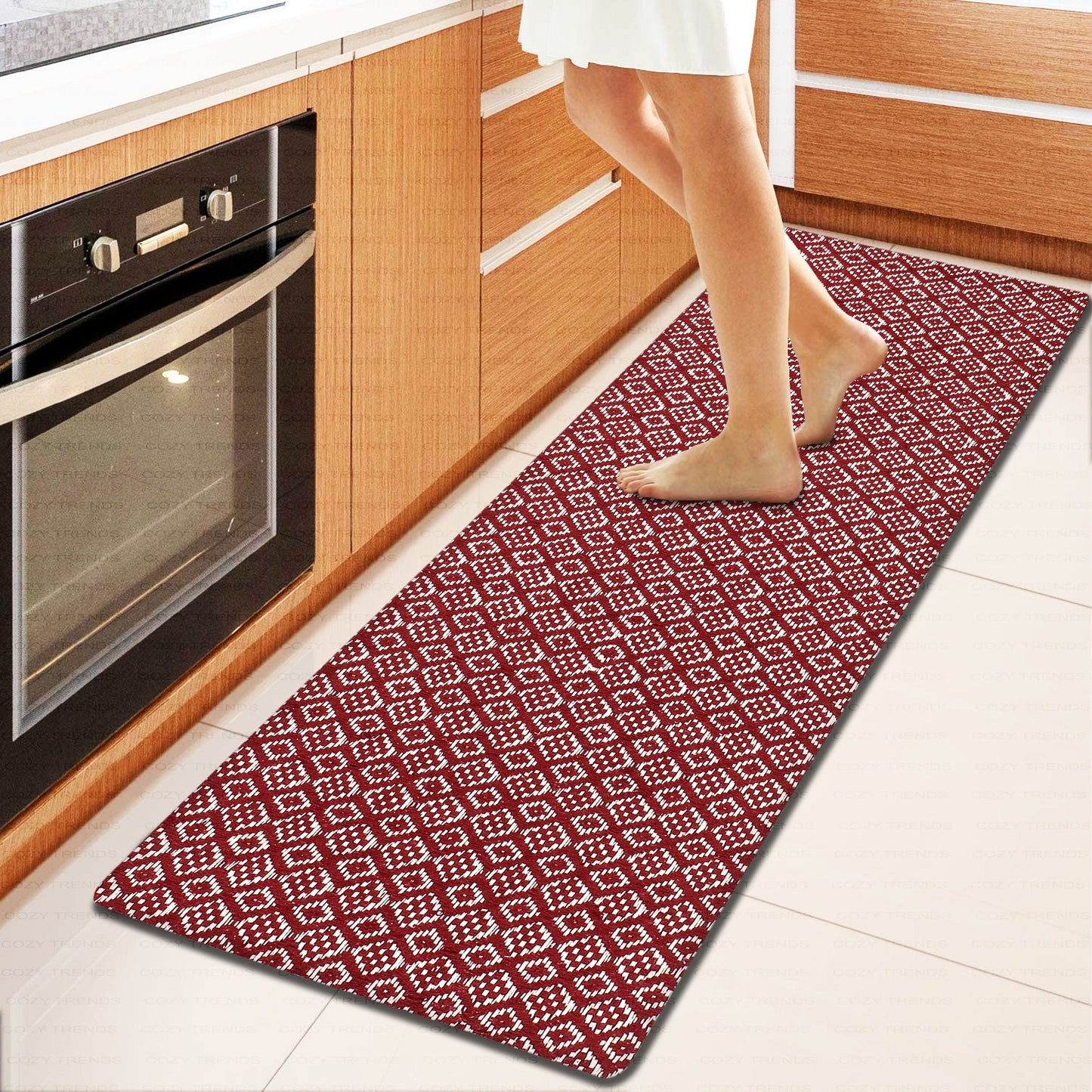 Anti-Fatigue Kitchen Mat Runner Cushioned Kitchen Rug, Waterproof Non-Slip Standing Kitchen Mats and Rugs Comfort Foam Rug Runner for Kitchen, Floor Home, Office, Sink, Laundry - 18x48''