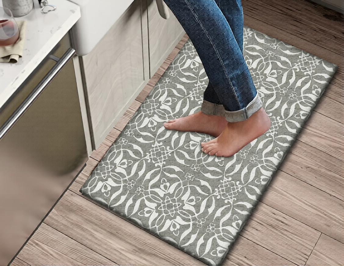 Kitchen Mat Rug Anti Fatigue Cushioned Standing Cotton Handwoven Doormat/Bathroom 18"x30"