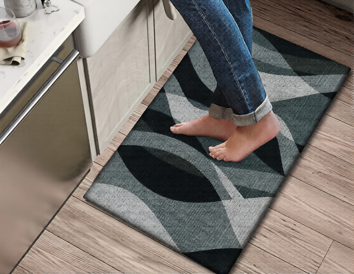 Kitchen Mat Rug Anti Fatigue Cushioned Standing Cotton Handwoven Doormat/Bathroom 18"x30"
