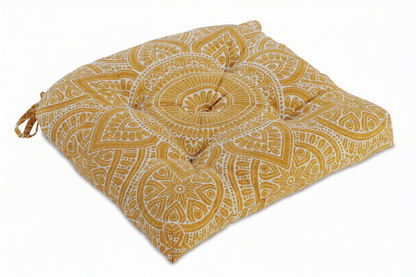U-shape Hand Made Cotton Cushion 16''x16'', Cushions for chair, chair cushion, pad with ties