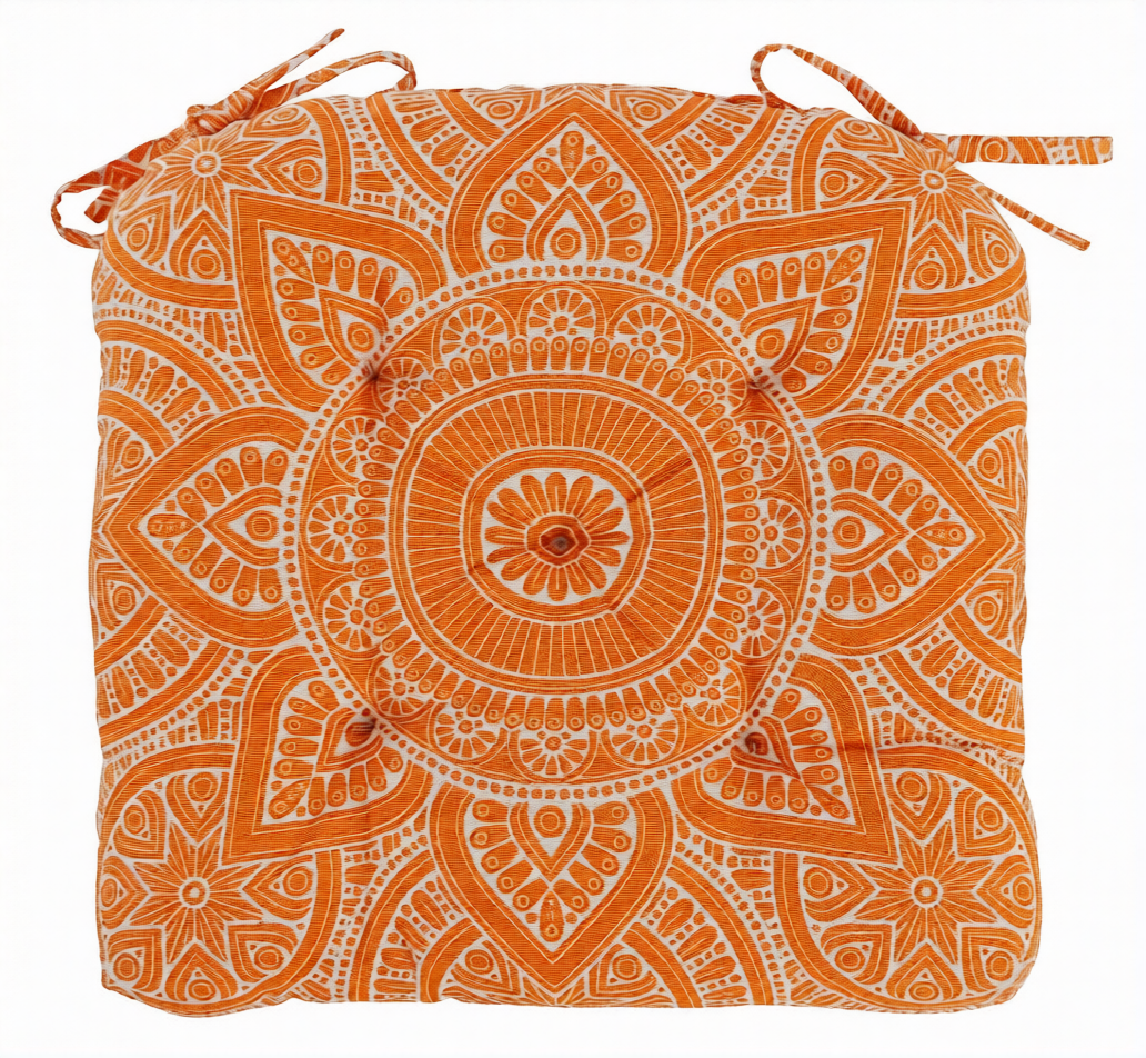 U-shape Hand Made Cotton Cushion 16''x16'', Cushions for chair, chair cushion, pad with ties