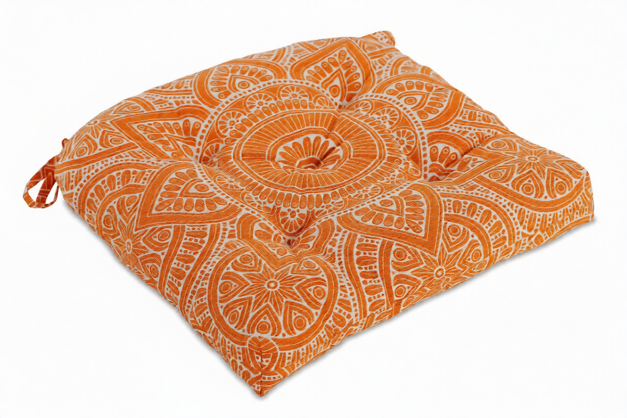 U-shape Hand Made Cotton Cushion 16''x16'', Cushions for chair, chair cushion, pad with ties
