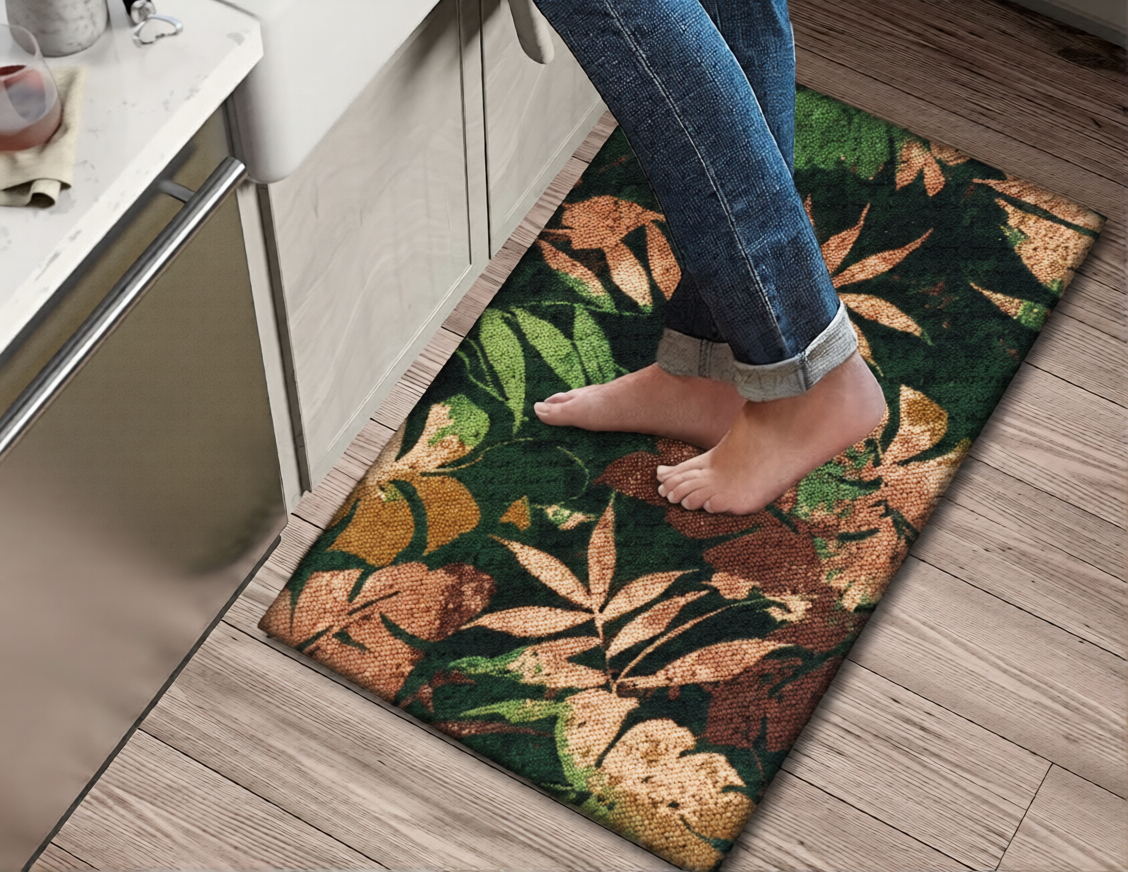 Kitchen Mat Rug Anti Fatigue Cushioned Standing Cotton Handwoven Doormat/Bathroom 18"x30"