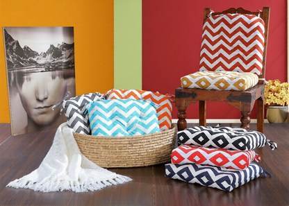 Hand Made Cotton Cushion 16''x16'', Cushions for chair, chair cushion, pad with ties