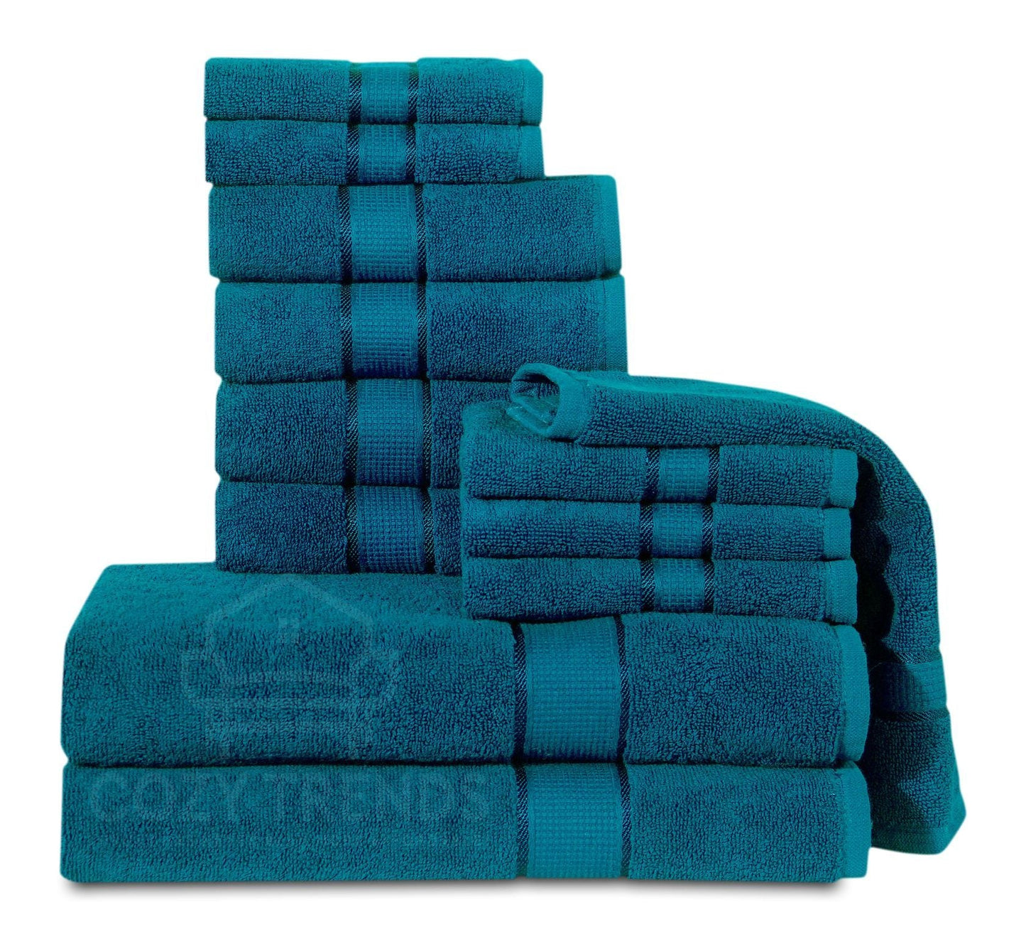 100% Ringspun Cotton Absorbent 600 GSM 12PC Bathroom Towel Set